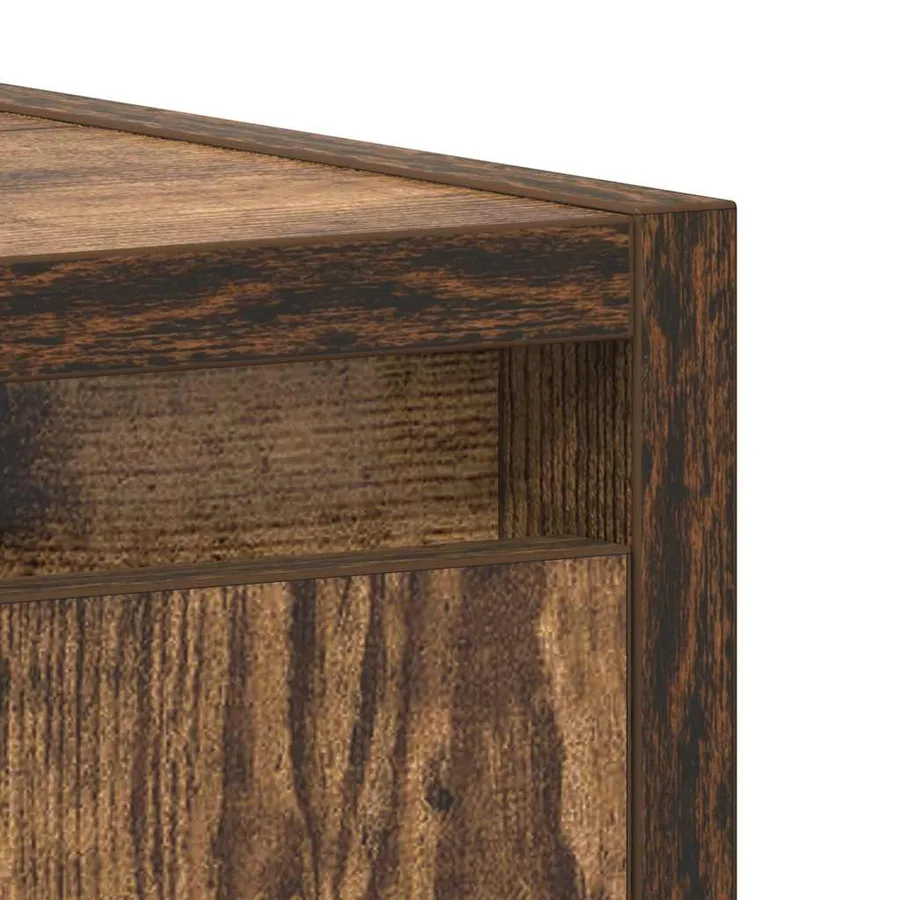 Armoire de bain Chêne fumé 60x33x61 cm Bois d'ingénierie - 10
