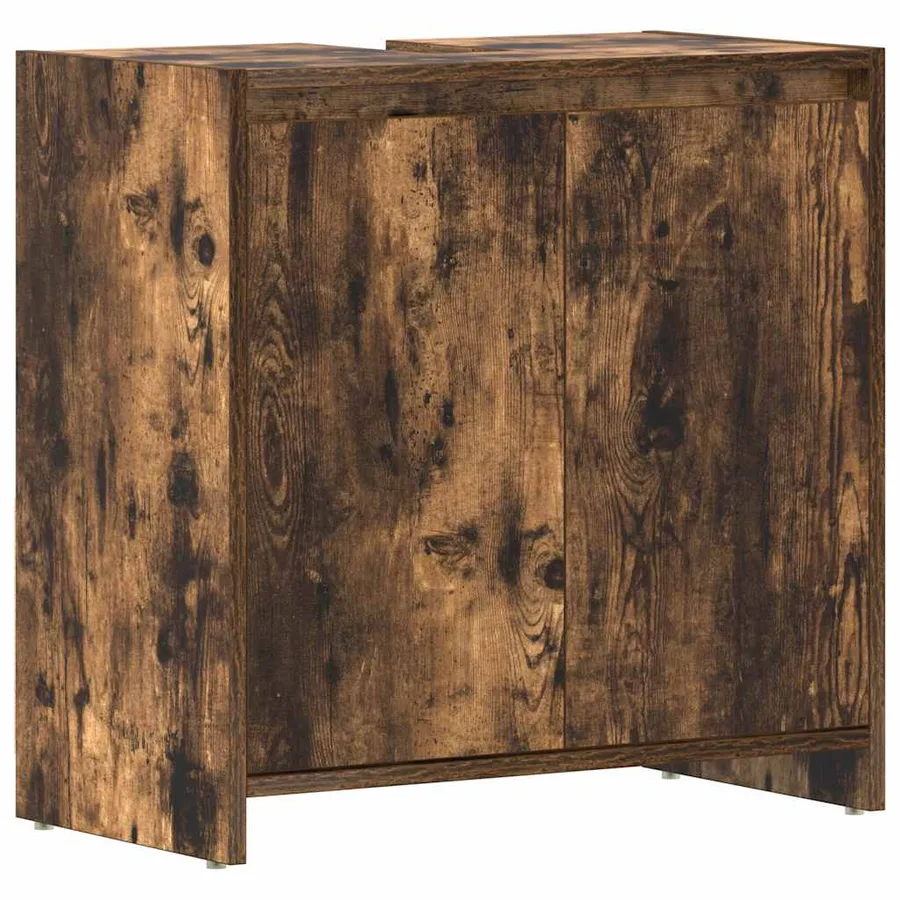 Armoire de bain Chêne fumé 60x33x61 cm Bois d'ingénierie - 2