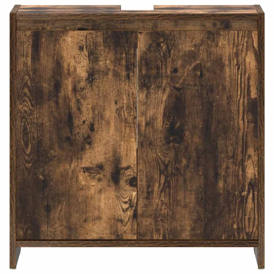 Armoire de bain Chêne fumé 60x33x61 cm Bois d'ingénierie - 6