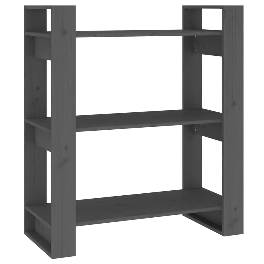 Bibliothèque/Séparateur de pièce Gris 80x35x91 cm Pin solide - 2