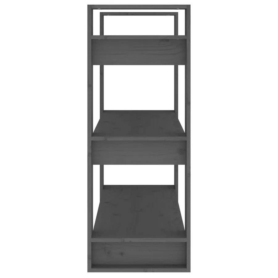 Bibliothèque/Séparateur de pièce Gris 80x35x91 cm Pin solide - 6