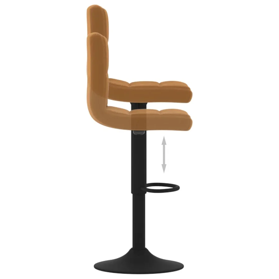 Tabourets de bar lot de 2 marron velours - 7