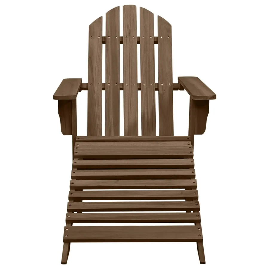 Chaise de jardin avec pouf Bois Marron - 2