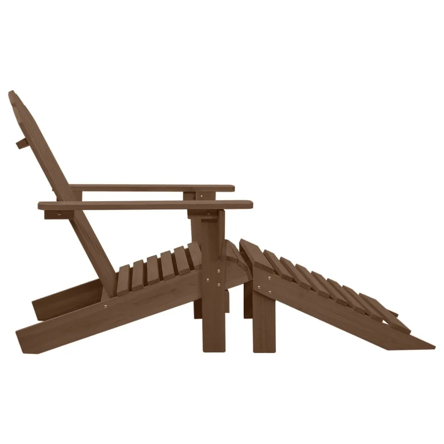 Chaise de jardin avec pouf Bois Marron - 3