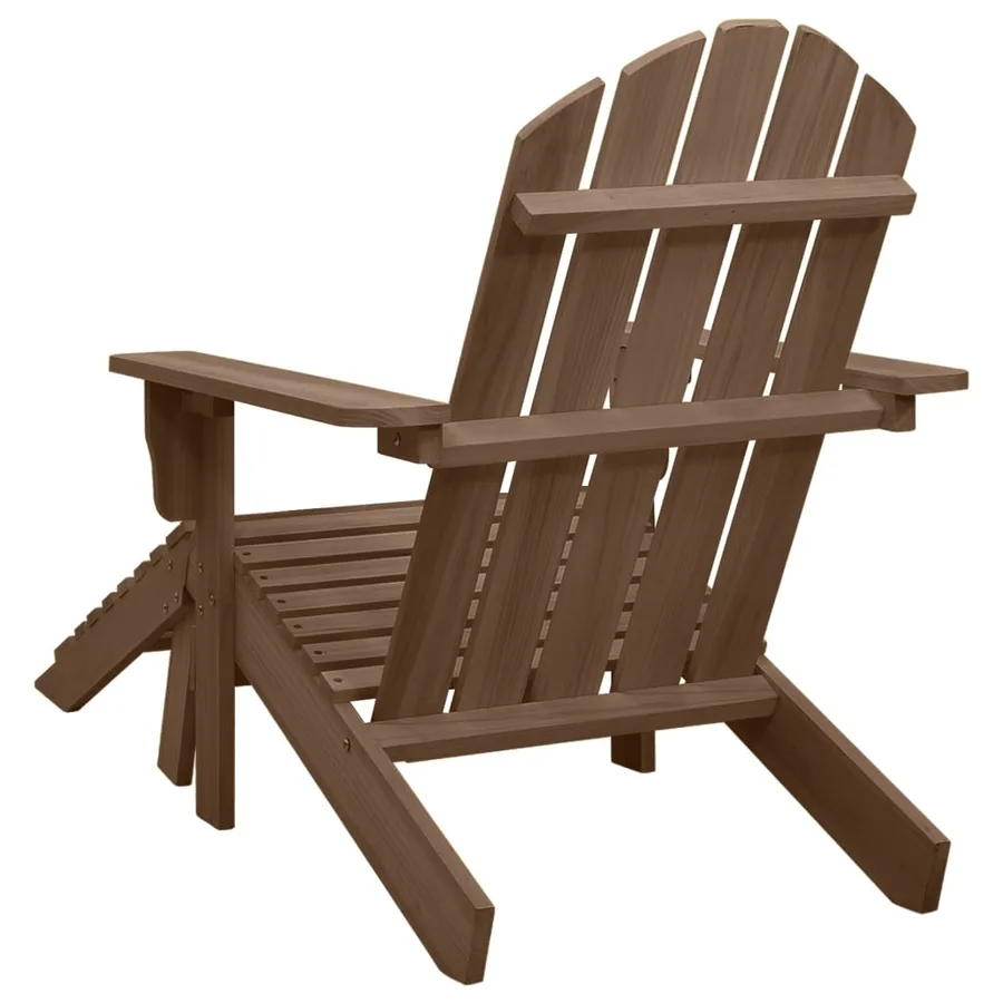 Chaise de jardin avec pouf Bois Marron - 4