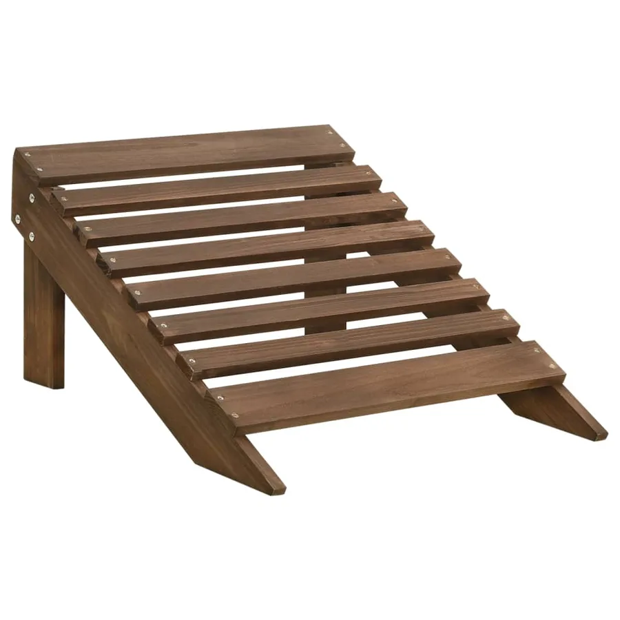 Chaise de jardin avec pouf Bois Marron - 5