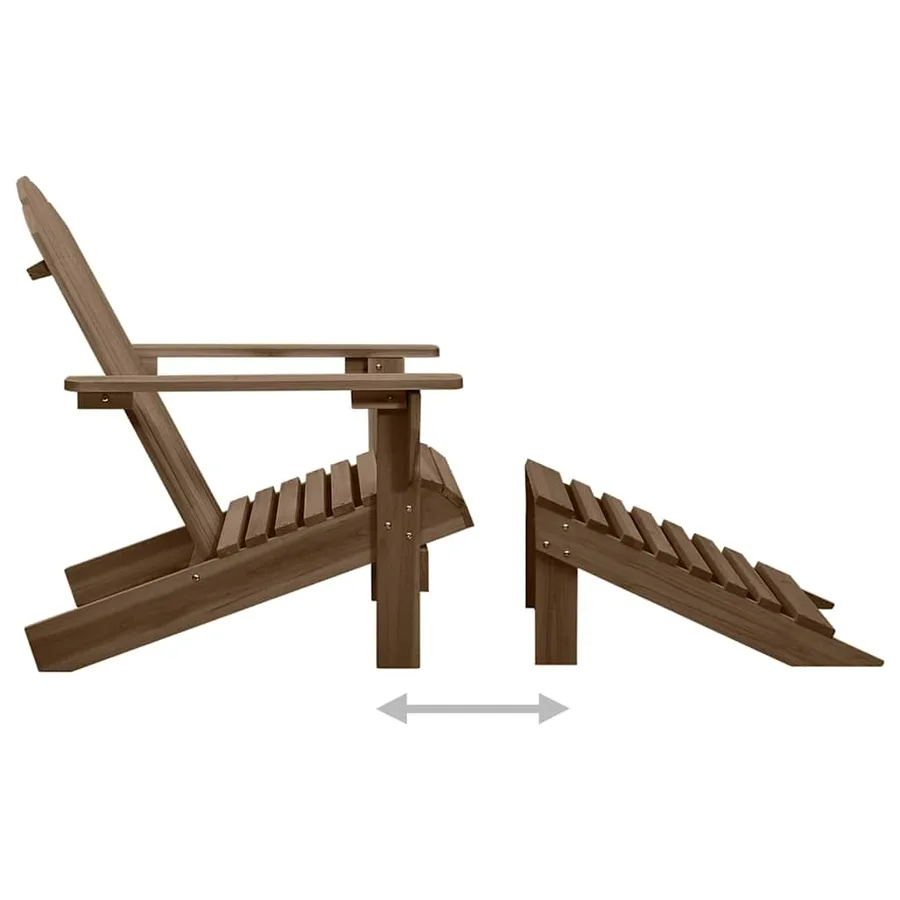 Chaise de jardin avec pouf Bois Marron - 7