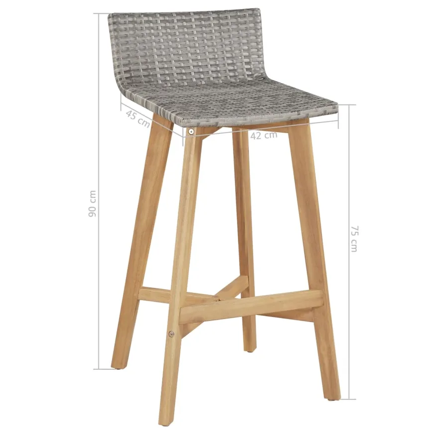 Ensemble à manger d'extérieur 5 pcs Bois d'acacia solide - 7