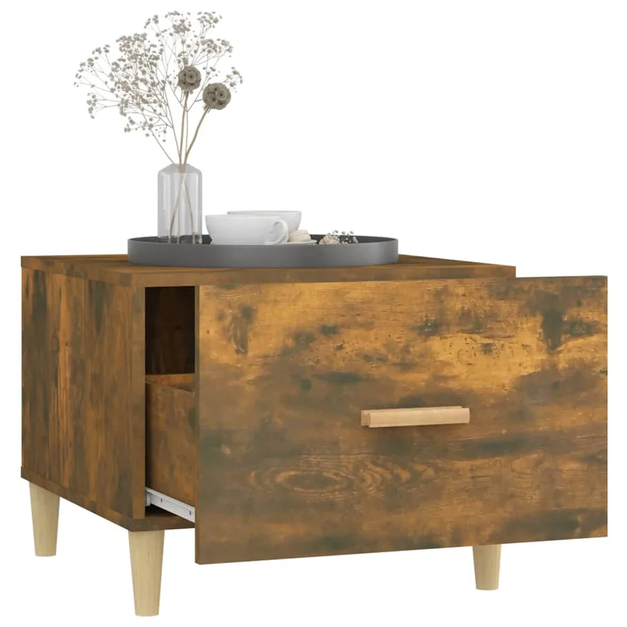 Table basse Chêne fumé 50x50x40 cm Bois d'ingénierie - 4