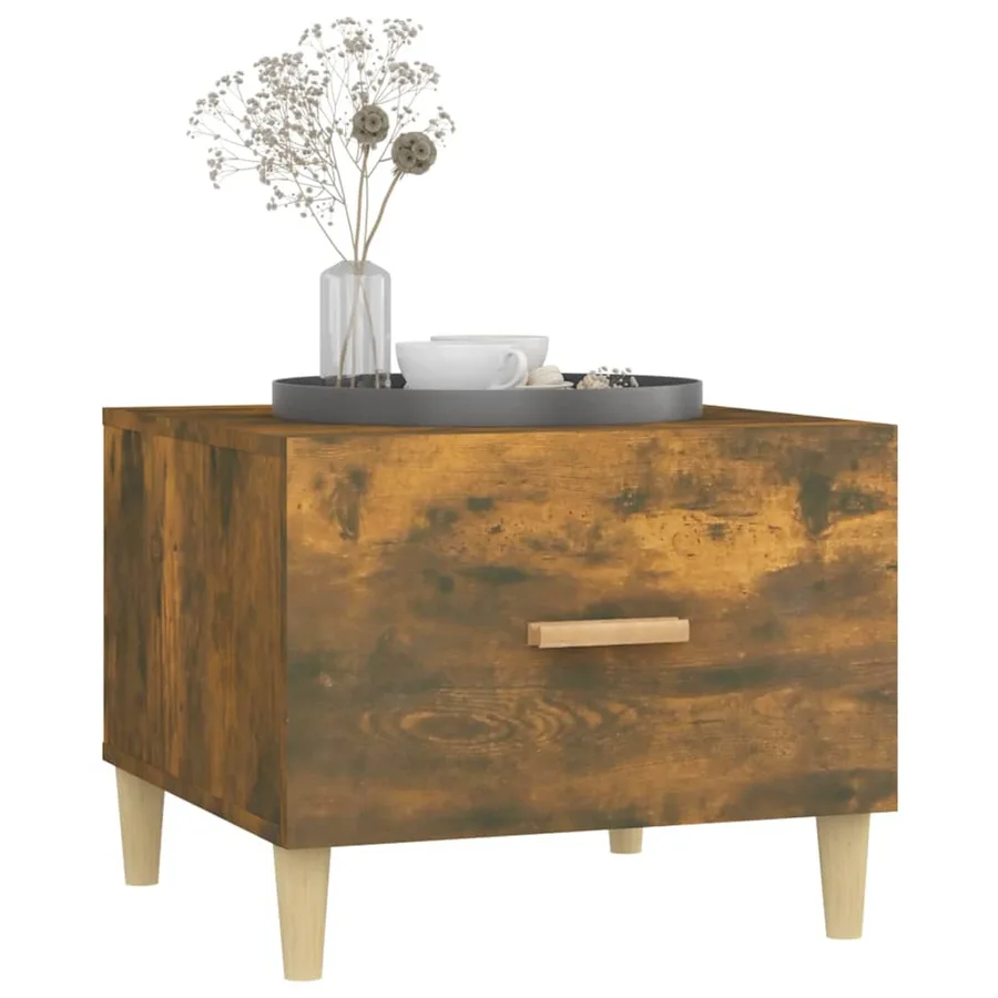 Table basse Chêne fumé 50x50x40 cm Bois d'ingénierie - 5