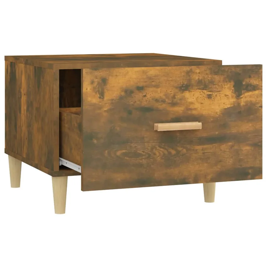 Table basse Chêne fumé 50x50x40 cm Bois d'ingénierie - 7