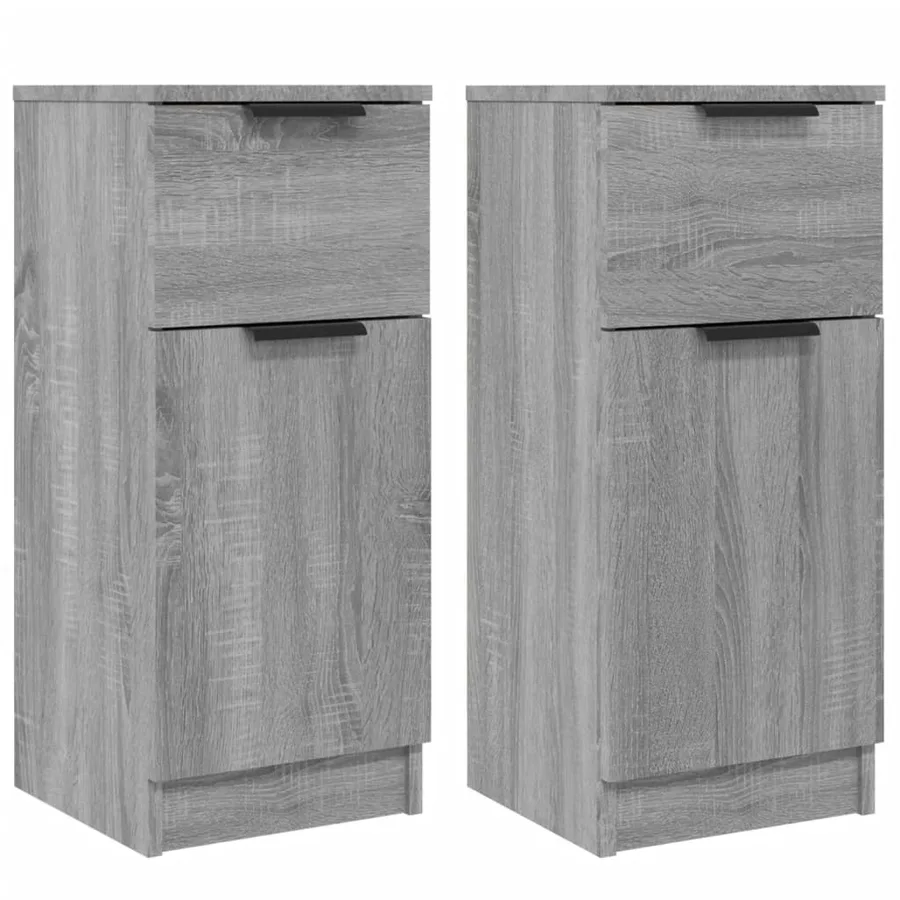 Buffets 2 pcs Sonoma gris 30x30x70 cm Bois d'ingénierie - 2