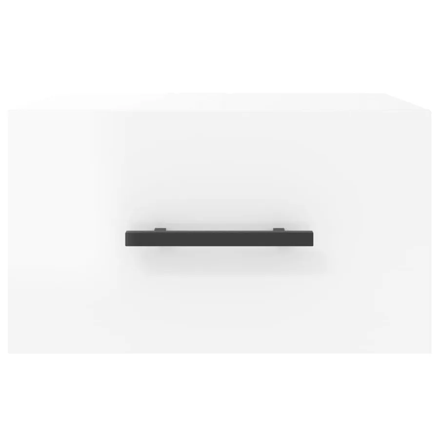 Tables de chevet murales 2 pcs blanc brillant 35x35x20 cm - 4