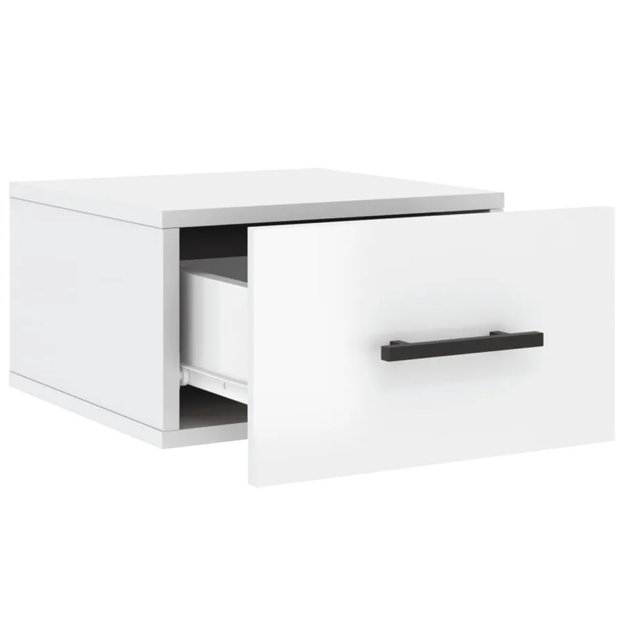 Tables de chevet murales 2 pcs blanc brillant 35x35x20 cm - 5
