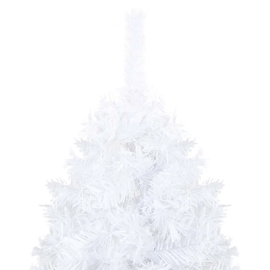 Arbre de Noël artificiel pré-éclairé et boules blanc 150 cm PVC - 10