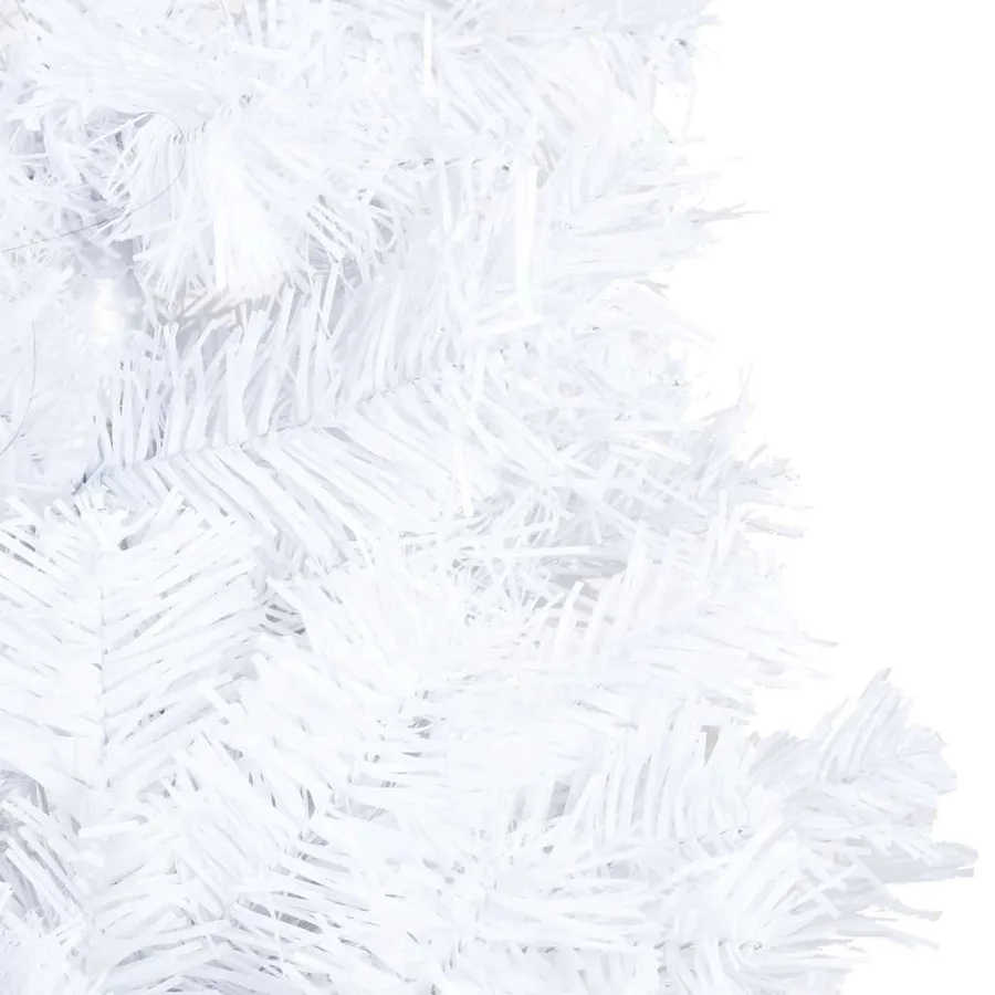 Arbre de Noël artificiel pré-éclairé et boules blanc 150 cm PVC - 11