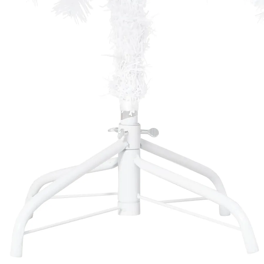 Arbre de Noël artificiel pré-éclairé et boules blanc 150 cm PVC - 12