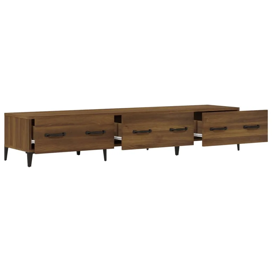 Meuble TV Chêne marron 150x34,5x30 cm Bois d'ingénierie - 6