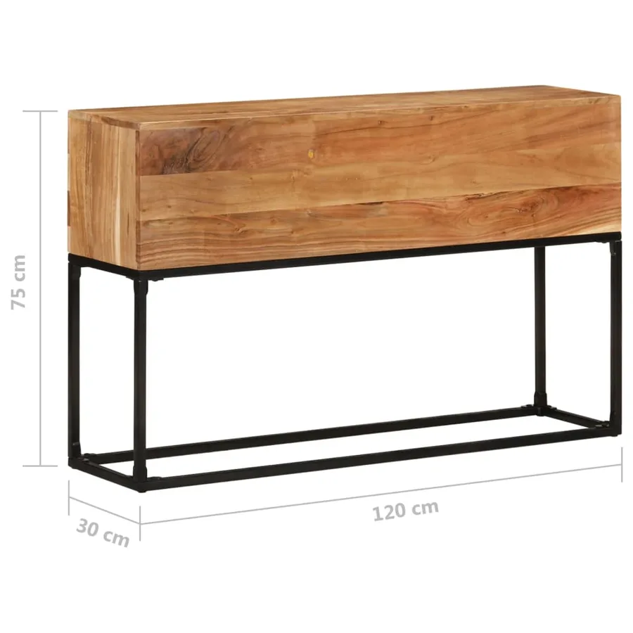 Table console 120x30x75 cm Bois d'acacia massif - 7
