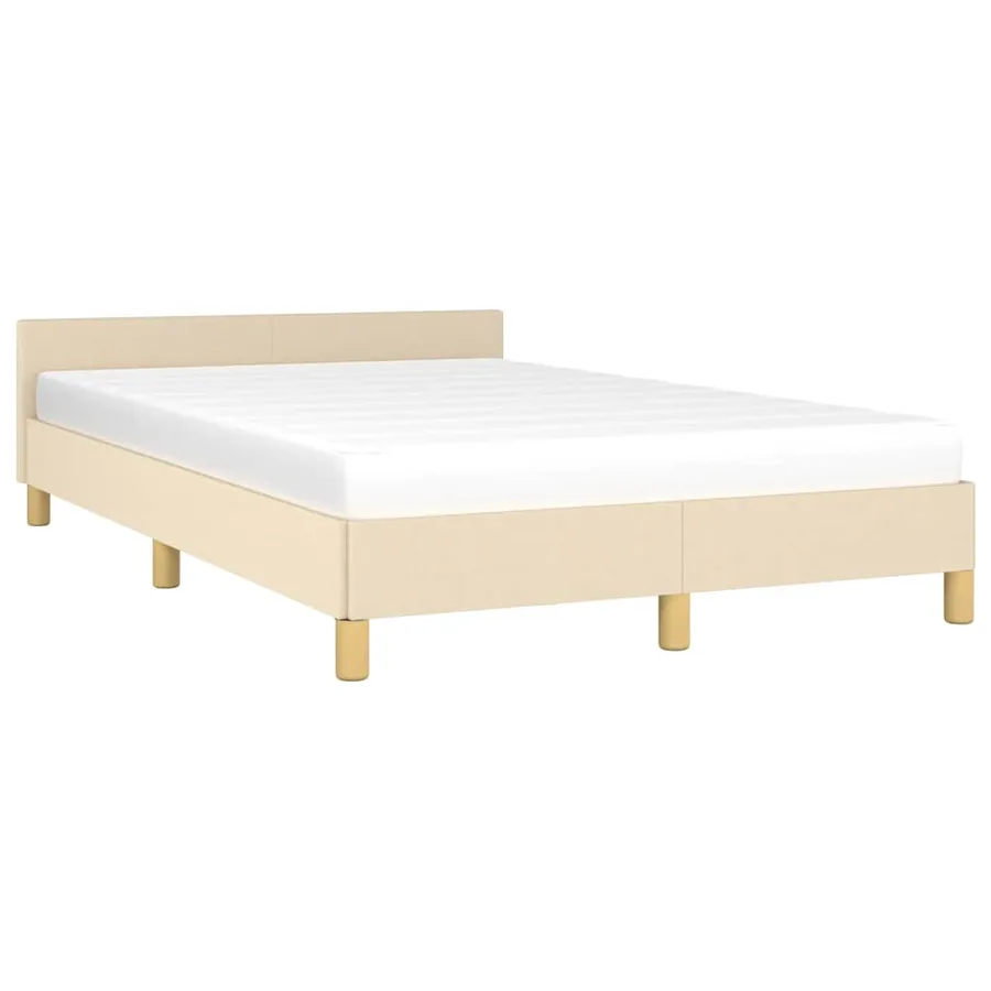 Cadre de lit sans matelas crème 120x200 cm tissu - 3