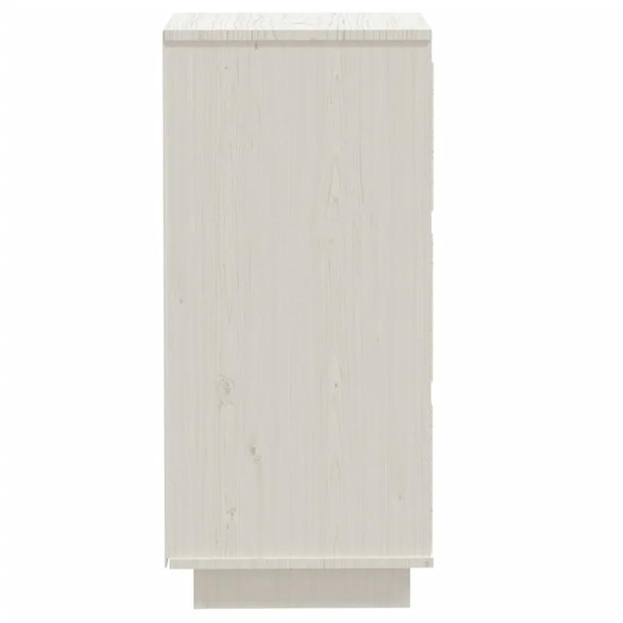Buffets 2 pcs Blanc 32x34x75 cm Bois massif de pin - 5