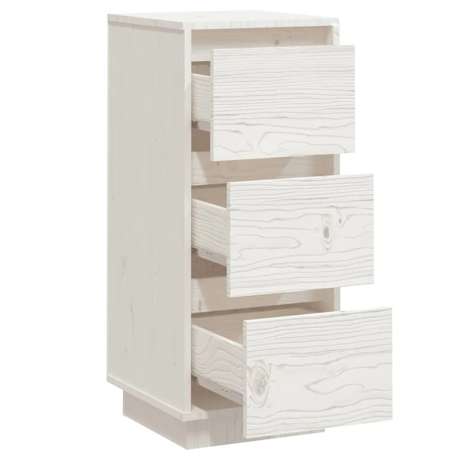 Buffets 2 pcs Blanc 32x34x75 cm Bois massif de pin - 6