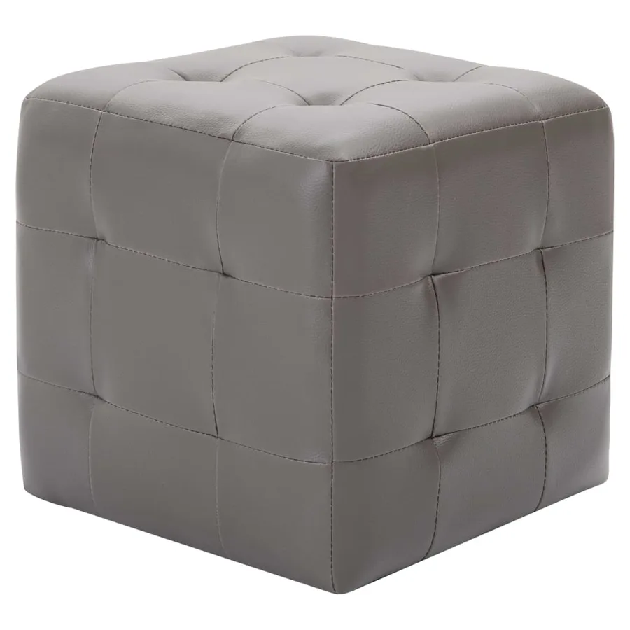 2 pcs Tables de chevet Gris 30x30x30 cm Similicuir - 2