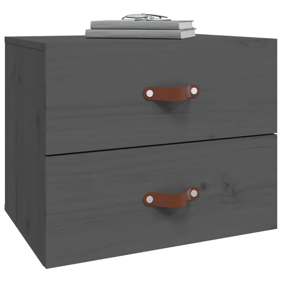 Table de chevet murale Gris 50x36x40 cm - 4