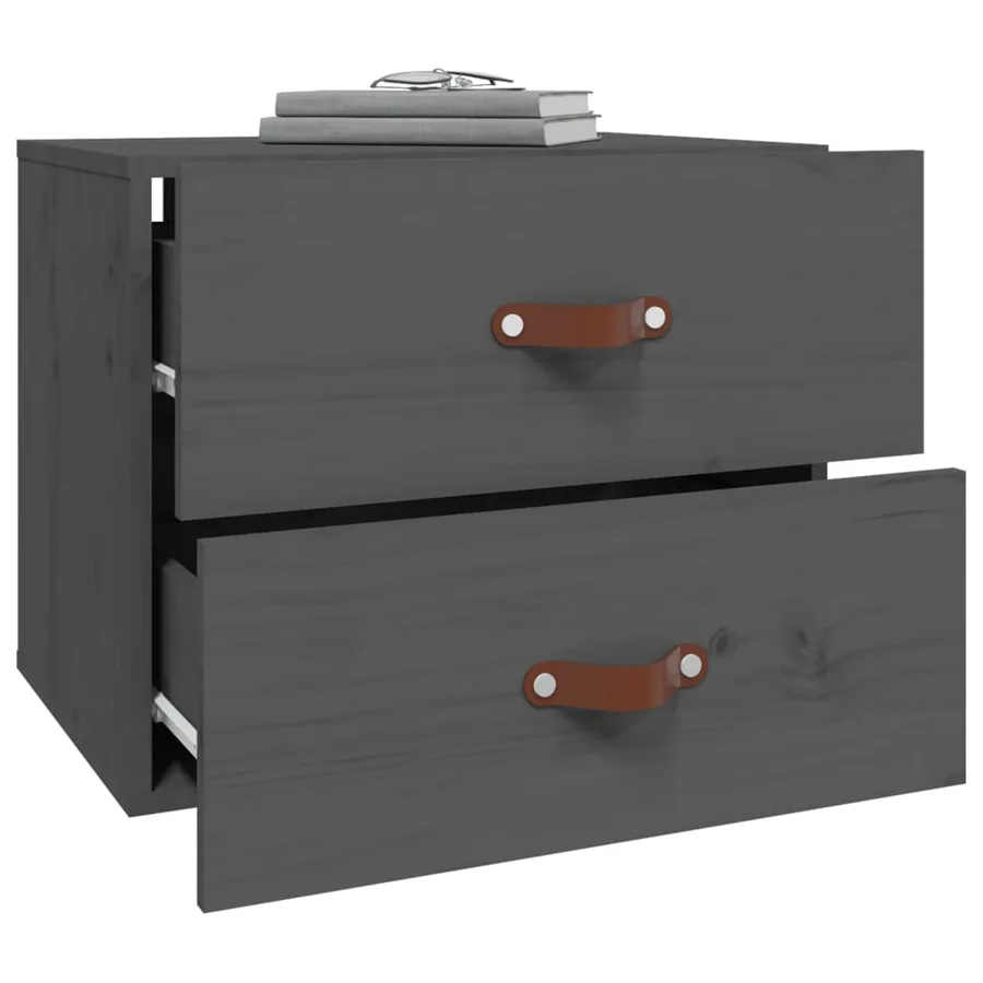 Table de chevet murale Gris 50x36x40 cm - 5