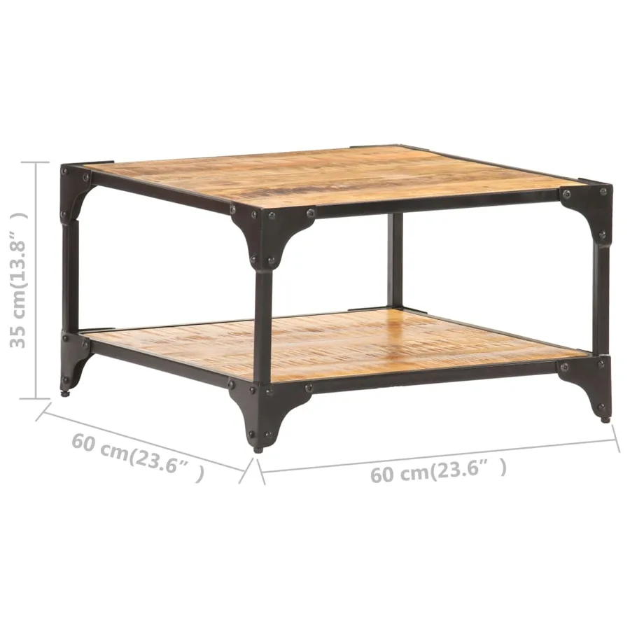 Table basse 60x60x35 cm Bois de manguier massif - 6