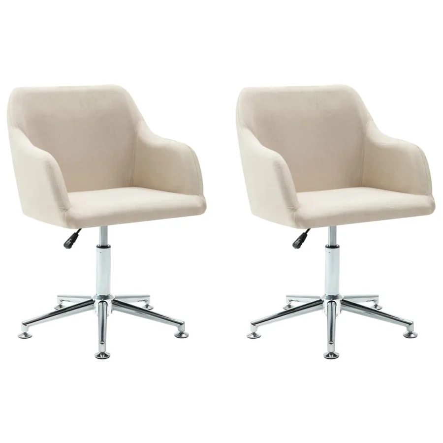 Chaises pivotantes à manger lot de 2 crème tissu - 2