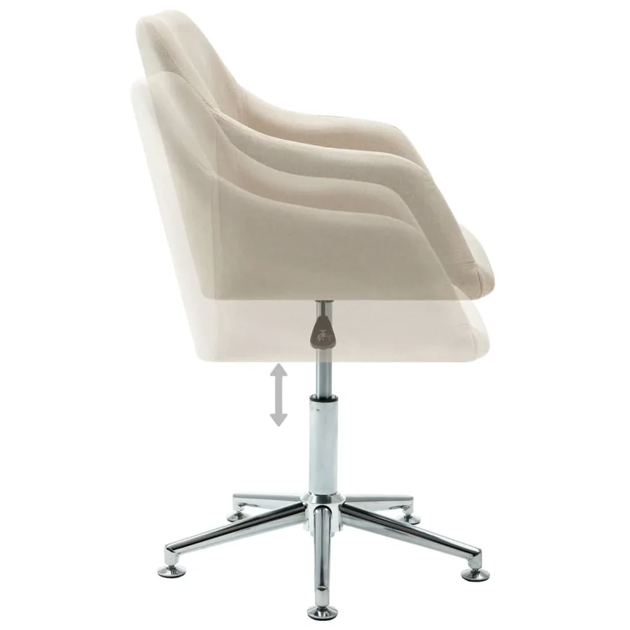 Chaises pivotantes à manger lot de 2 crème tissu - 7