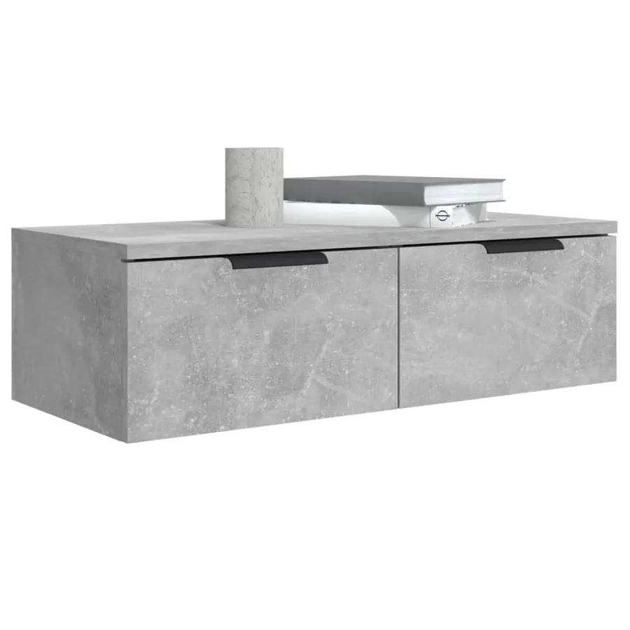 Armoire murale Gris béton 68x30x20 cm Bois d'ingénierie - 4