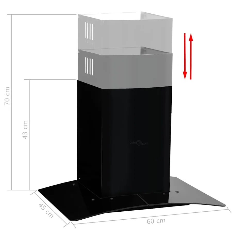 Hotte murale Acier inoxydable 756 m³/h 60 cm Noir - 5
