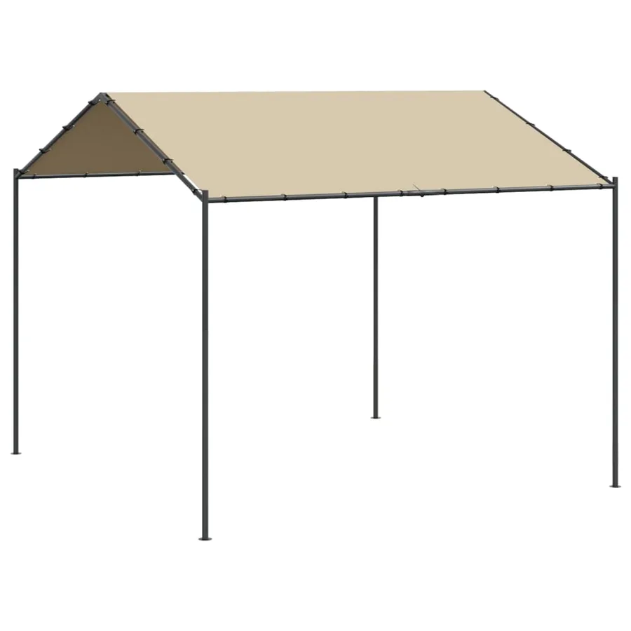Tente à auvent beige 3x3 m acier et tissu - 2