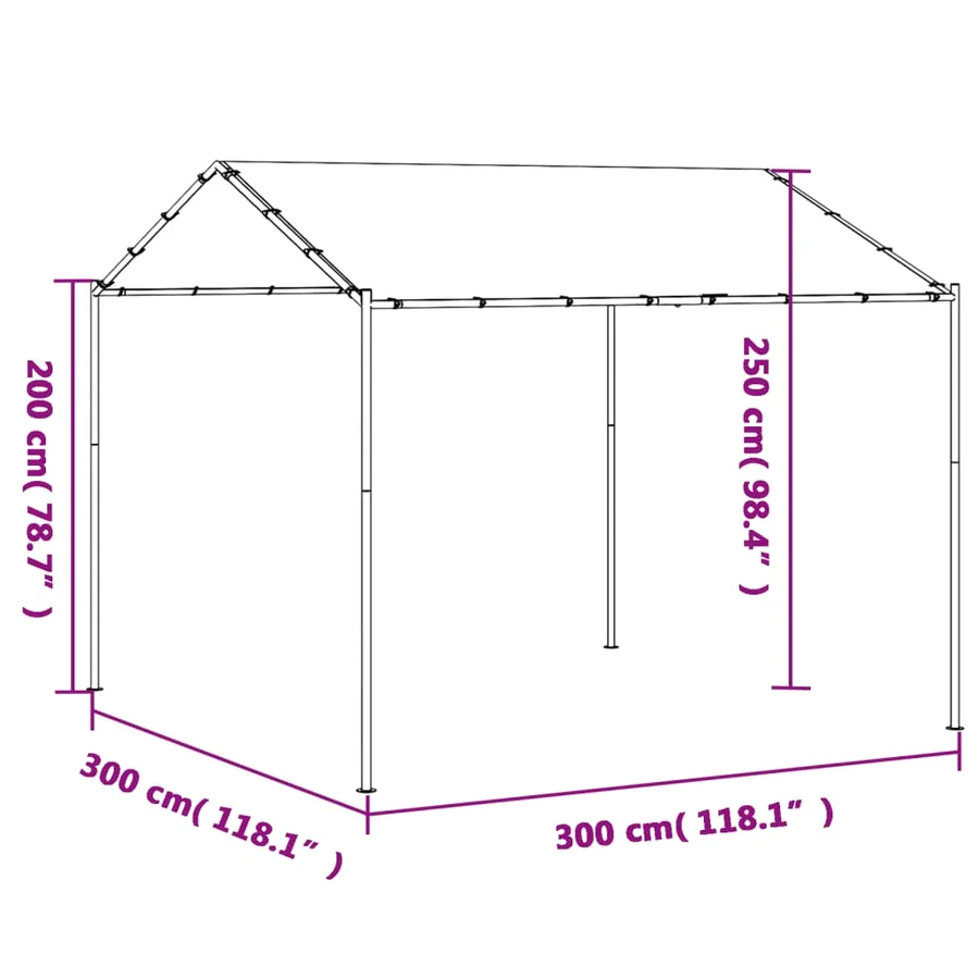 Tente à auvent beige 3x3 m acier et tissu - 9
