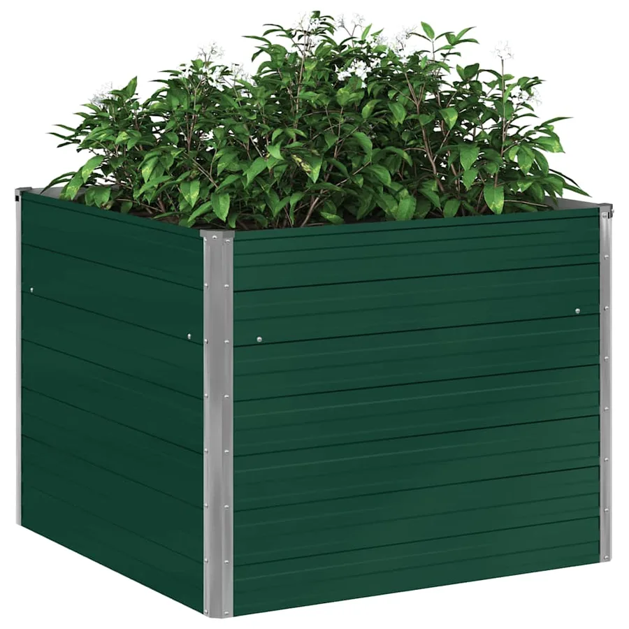 Jardinière 100 x 100 x 77 cm Acier galvanisé Vert - 5