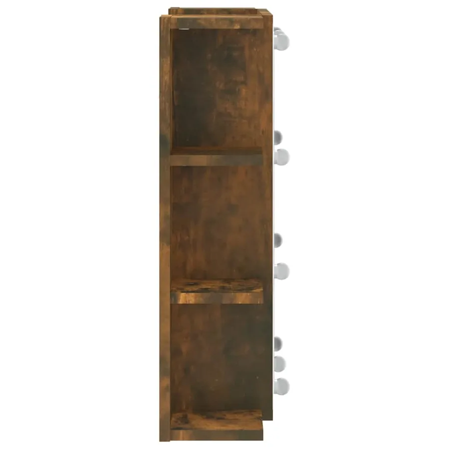 Armoire à miroir avec LED Chêne fumé 70x16,5x60 cm - 9