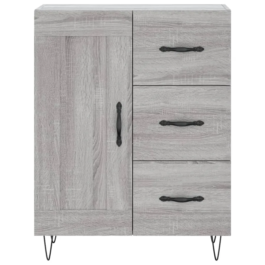 Buffet haut Sonoma gris 69,5x34x180 cm Bois d'ingénierie - 8