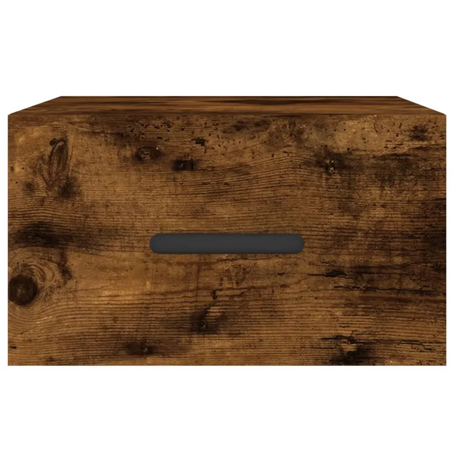 Table de chevet murale chêne fumé 35x35x20 cm - 5
