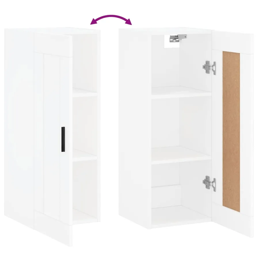 Armoire murale blanc 34,5x34x90 cm bois d'ingénierie - 10