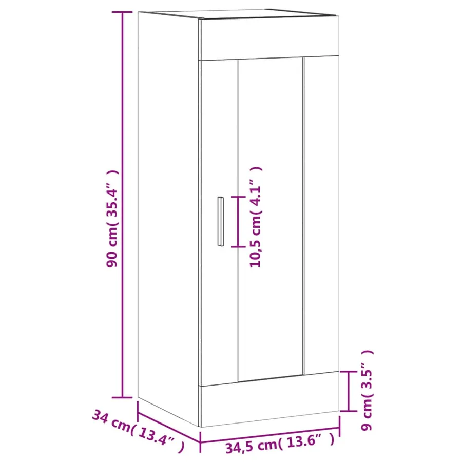 Armoire murale blanc 34,5x34x90 cm bois d'ingénierie - 14