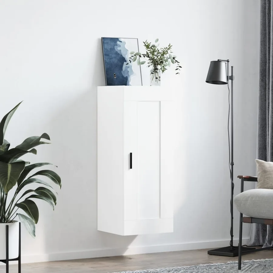 Armoire murale blanc 34,5x34x90 cm bois d'ingénierie - 3