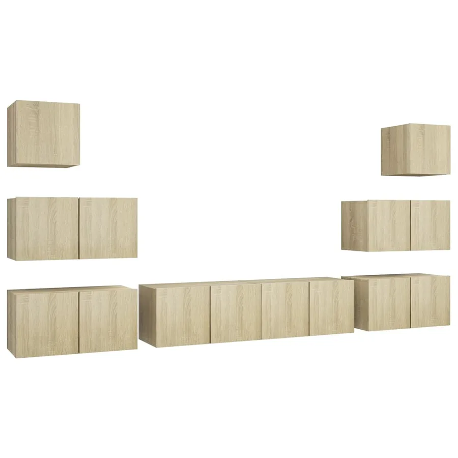 Ensemble de meubles TV 8 pcs Chêne sonoma Bois d'ingénierie - 2