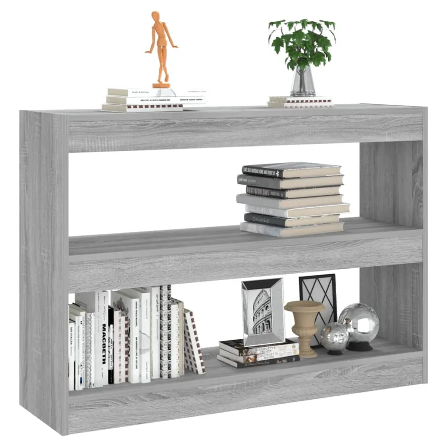 Bibliothèque/Séparateur de pièce sonoma gris 100x30x72 cm - 5