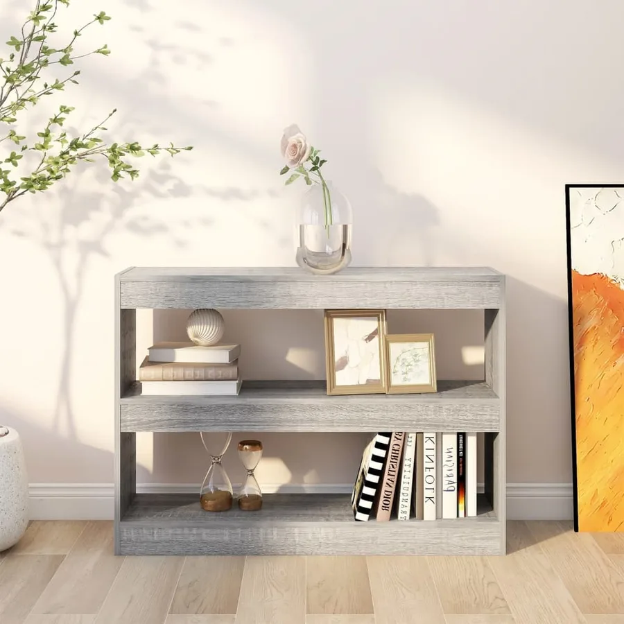 Bibliothèque/Séparateur de pièce sonoma gris 100x30x72 cm - 6