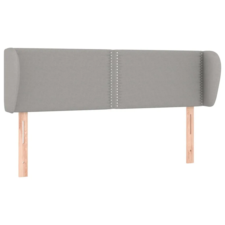 Tête de lit avec oreilles Gris clair 147x23x78/88 cm Tissu - 2