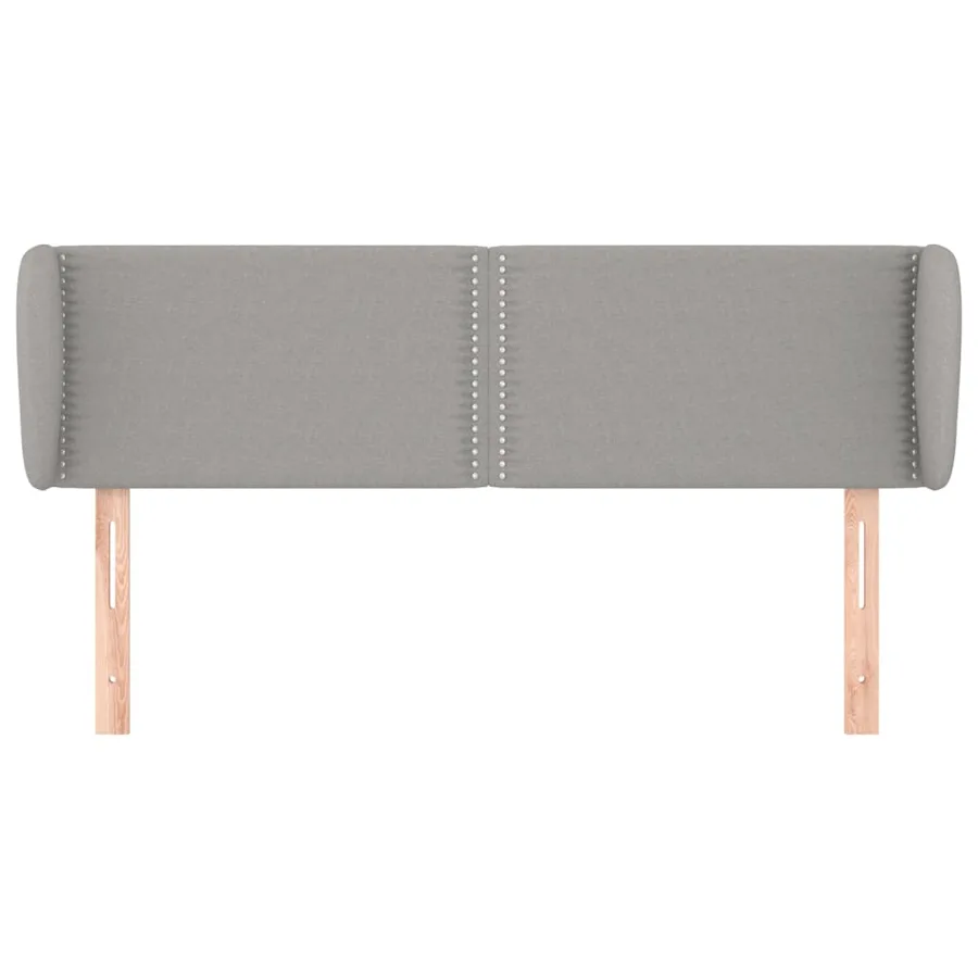 Tête de lit avec oreilles Gris clair 147x23x78/88 cm Tissu - 3