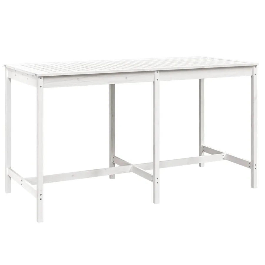 Ensemble de bar de jardin 9 pcs blanc bois de pin massif - 8