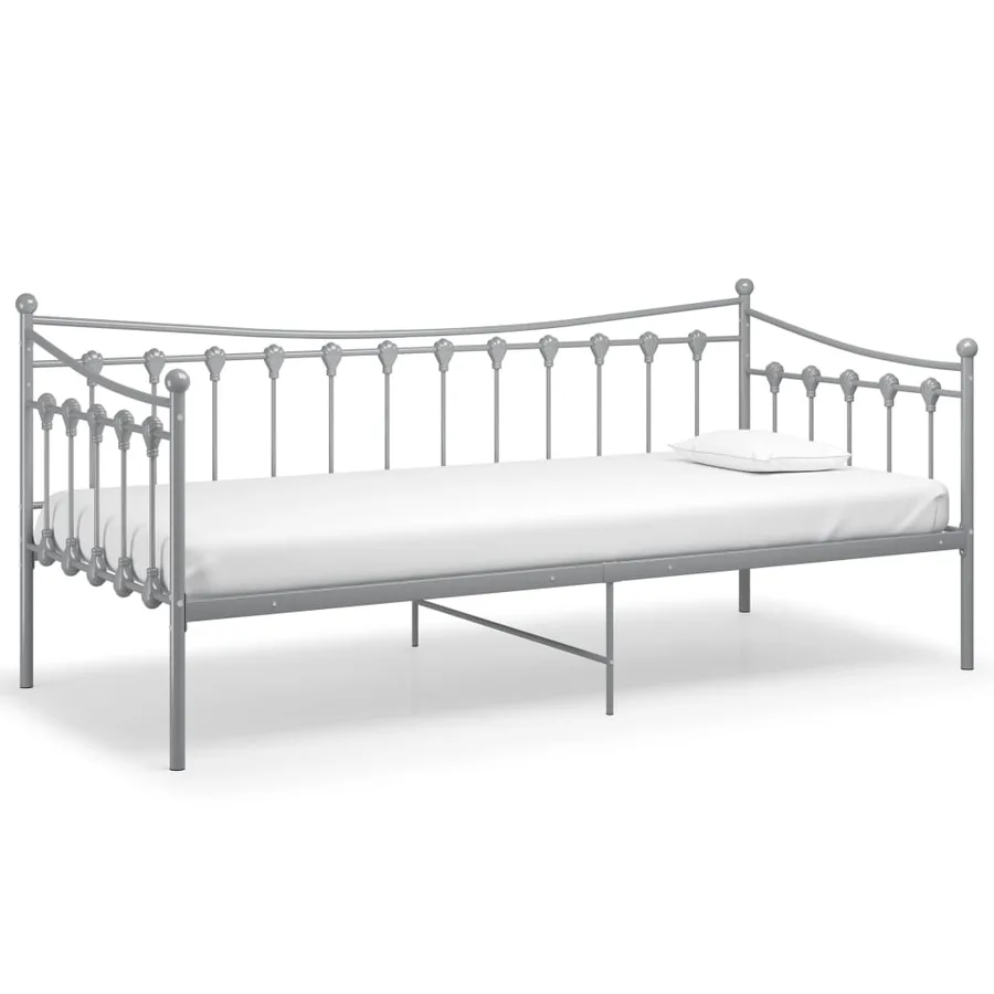 Cadre de canapé-lit sans matelas gris métal 90x200 cm - 2
